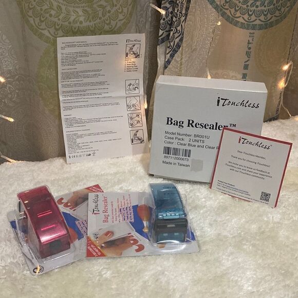 Bag Resealer’s by iTouchless. Includes 2 (red & blue). NIB. - Picture 1 of 7